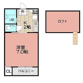 クラージュ日赤通り202号室-間取り