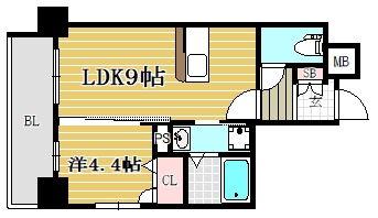 パームリゾート博多901号室-間取り