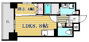 パームリゾート博多302号室-間取り