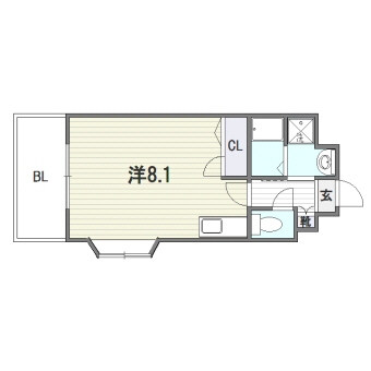 アンプルールベトン吉塚南202号室-間取り