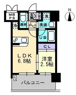 ラ・エスパシオ箱崎402号室-間取り