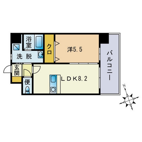 ニューリバー大名704号室-間取り