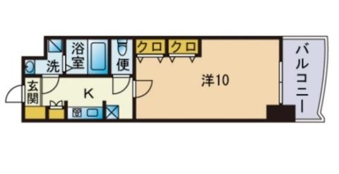 ロイヤルコンフォート渡辺通209号室-間取り