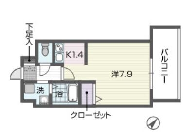 プレッソ天神303号室-間取り