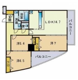 サムティ警固タワー706号室-間取り