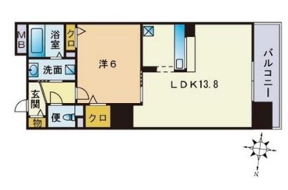 サムティ警固タワー1105号室-間取り