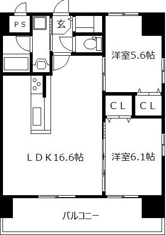 ルッシェ博多駅405号室-間取り