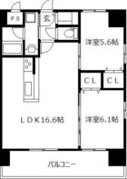 ルッシェ博多駅 - 所在階 の間取り図