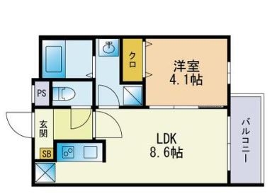 エルドール空港Ⅲ102号室-間取り