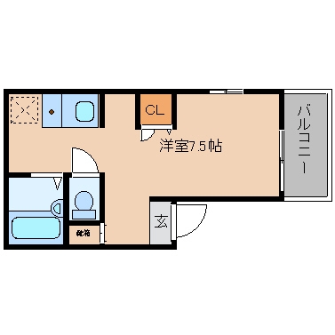 シャルマン美野島102号室-間取り