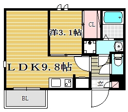 REGALEST 大橋 Me-ryⅡ303号室-間取り