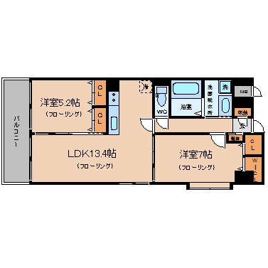 チュリスK1602号室-間取り