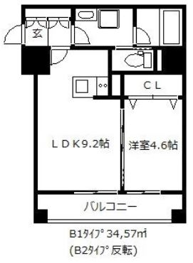 ビータコモダ博多904号室-間取り