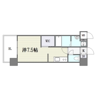 エンクレスト博多Ⅲ502号室-間取り