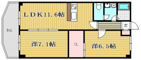 第5いそのビル606号室-間取り