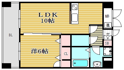 モンルポ博多駅東503号室-間取り