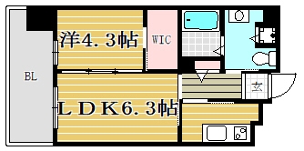 ラグーナ大濠202号室-間取り