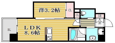 リヴァイン博多駅南202号室-間取り