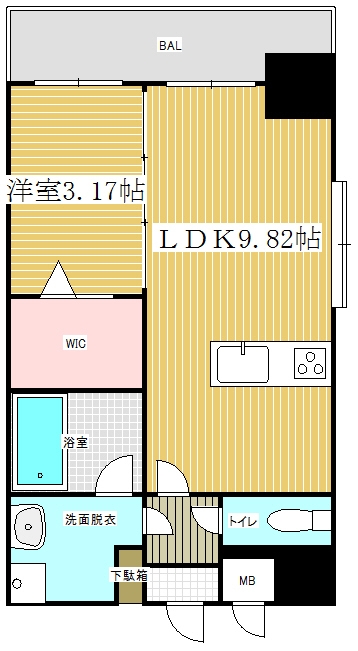 Shine博多東905号室-間取り