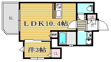 アクタス薬院テラス304号室-間取り