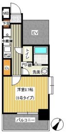 ローズモントフレア薬院II - 所在階***階の間取り図 10642