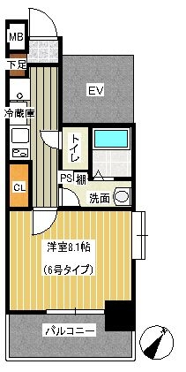 ローズモントフレア薬院II301号室-間取り