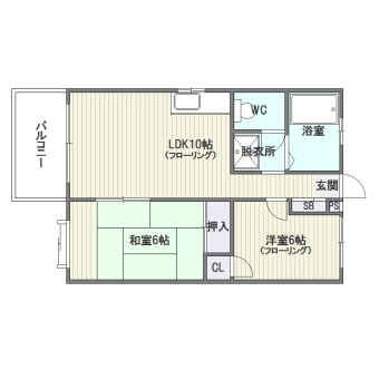 ベルゲンハイツ202号室-間取り