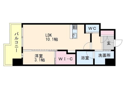 アクアステージ美野島802号室-間取り