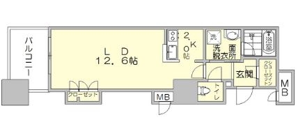 RJRプレシア博多522号室-間取り