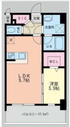 ルッシェ天神東R棟 - 所在階 の間取り図