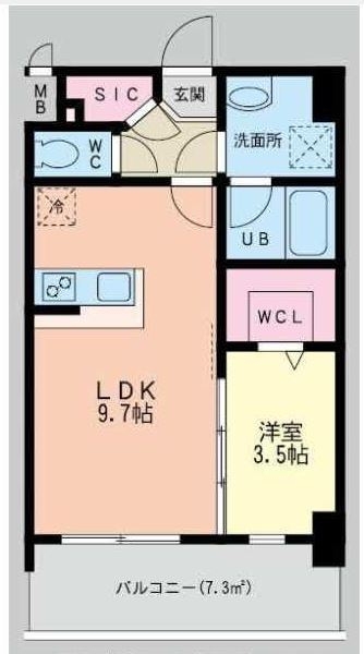 ルッシェ天神東R棟302号室-間取り