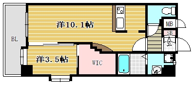 エンクレスト天神Ⅲ1104号室-間取り