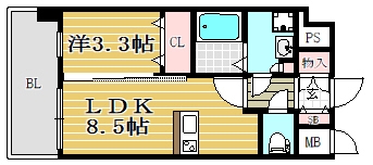 HGS山王南702号室-間取り