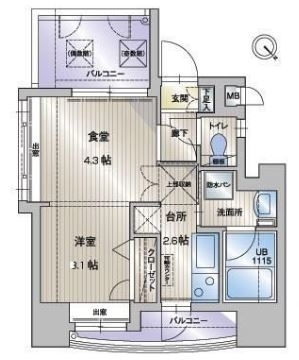 アクタス博多ステーションタワー307号室-間取り