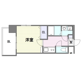 エンクレスト博多駅前Ⅲ1502号室-間取り