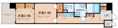 エンクレスト渡辺通II401号室-間取り