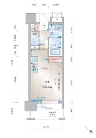 アクタス博多パークシティ202号室-間取り