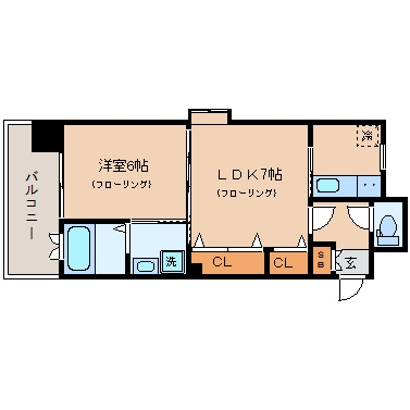 エンクレスト薬院Ⅱ302号室-間取り