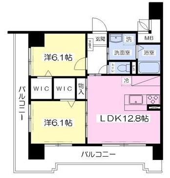 ヴィクトリア博多1101号室-間取り