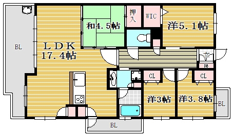 アソシアビュー博多アドレス307号室-間取り