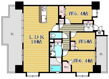 ヒューマインド姪浜駅前1103号室-間取り