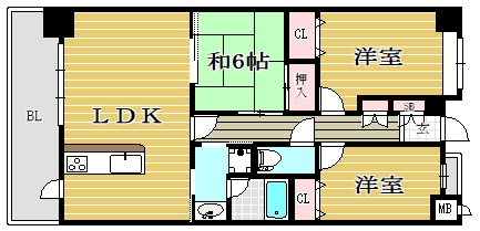 ダイアパレス唐人町502号室-間取り