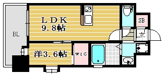 ラフレシーサ県庁口203号室-間取り