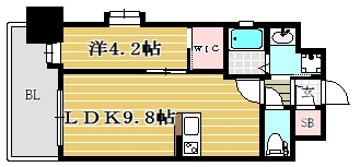 ラフレシーサ県庁口206号室-間取り