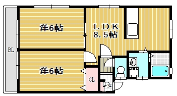 サザンハイツはかたA102号室-間取り