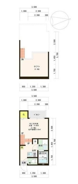 ハーモニーテラス筥松Ⅱ202号室-間取り