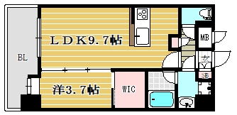 カスタリア東比恵908号室-間取り