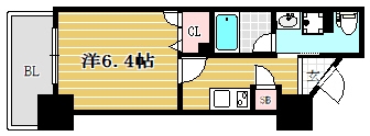 プレスタイル博多SOUTH502号室-間取り