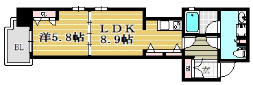 プレスタイル博多SOUTH401号室-間取り