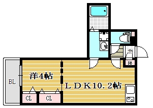 Branche箱崎宮前403号室-間取り